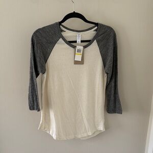 Gray and Cream Baseball / Raglan Shirt NWT